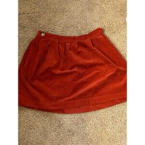 Copper Key Girls Corduroy Mini Skirt Size Large Rust Terracotta Elastic Waist